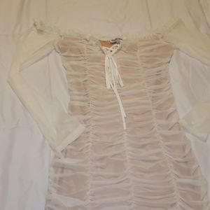 *NWT* White rouched bodycon dress